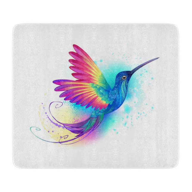 Exotic Rainbow Hummingbird Cutting Board (Front)