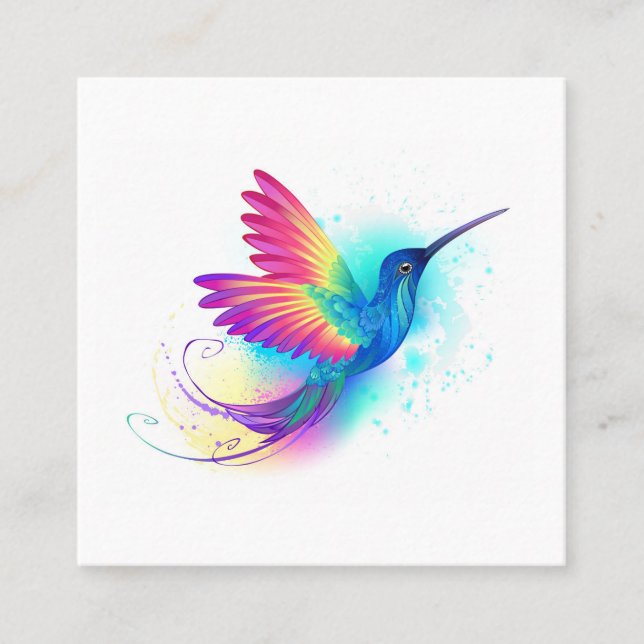 Exotic Rainbow Hummingbird Discount Card (Front)