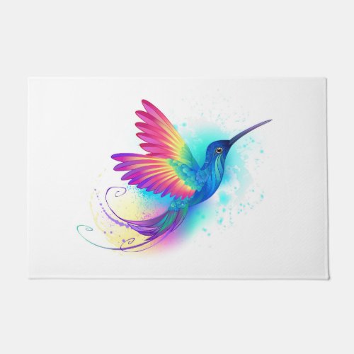 Exotic Rainbow Hummingbird Doormat