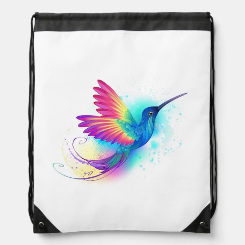 Exotic Rainbow Hummingbird Drawstring Bag