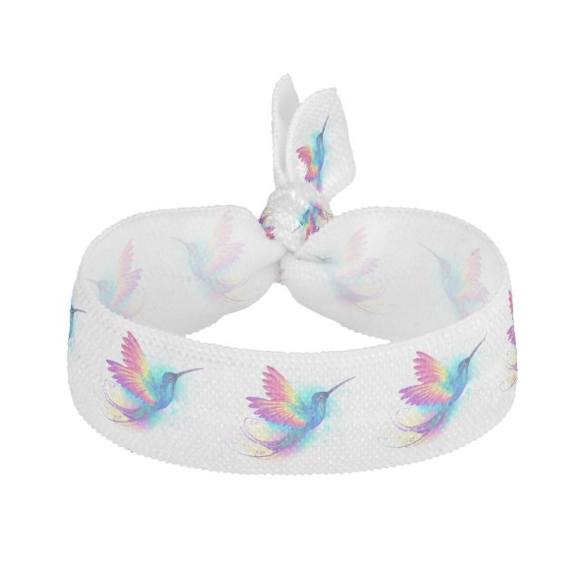 Exotic Rainbow Hummingbird Elastic Hair Tie (Front)