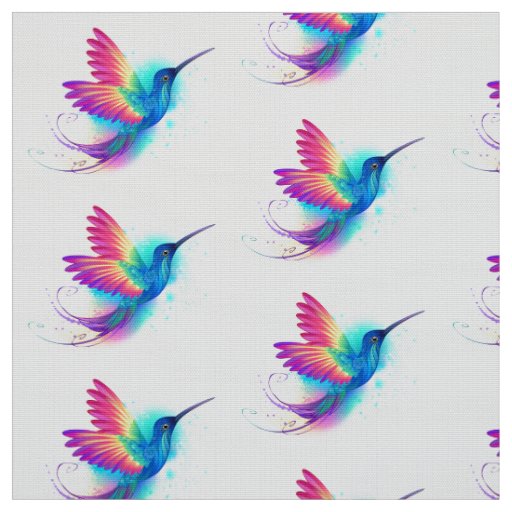 Exotic Rainbow Hummingbird Fabric