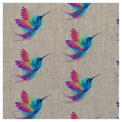 Exotic Rainbow Hummingbird Fabric