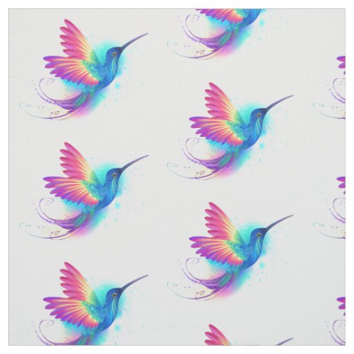 Exotic Rainbow Hummingbird Fabric