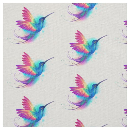 Exotic Rainbow Hummingbird Fabric