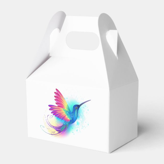 Exotic Rainbow Hummingbird Favor Boxes (Front Side)