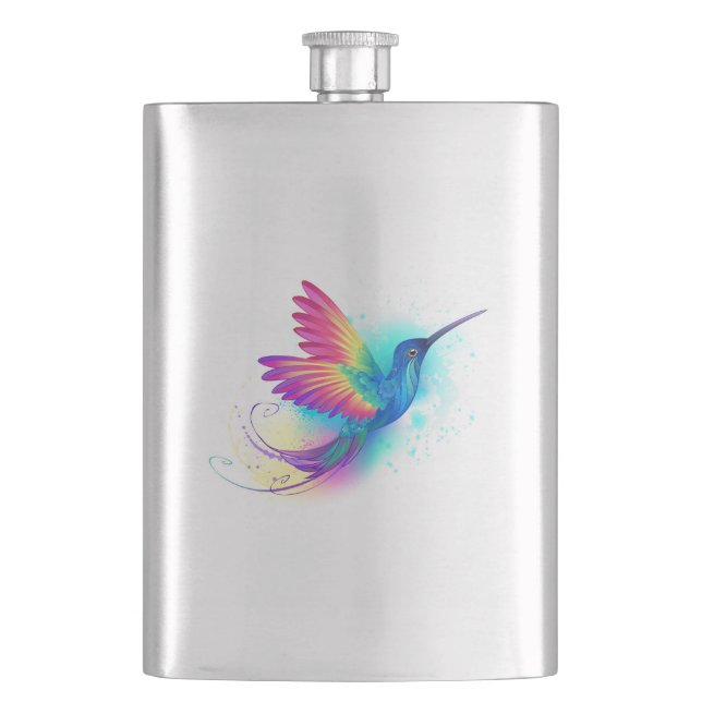 Exotic Rainbow Hummingbird Flask (Front)