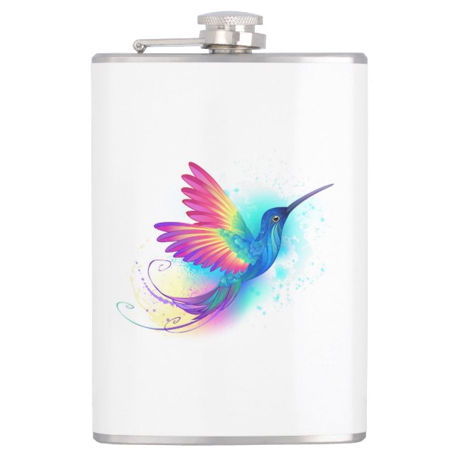 Exotic Rainbow Hummingbird Flask (Front)