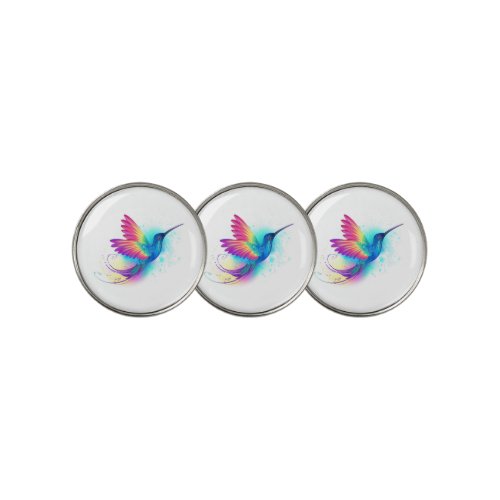 Exotic Rainbow Hummingbird Golf Ball Marker