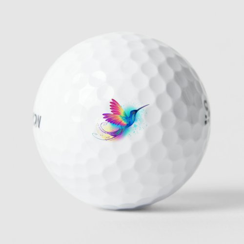 Exotic Rainbow Hummingbird Golf Balls