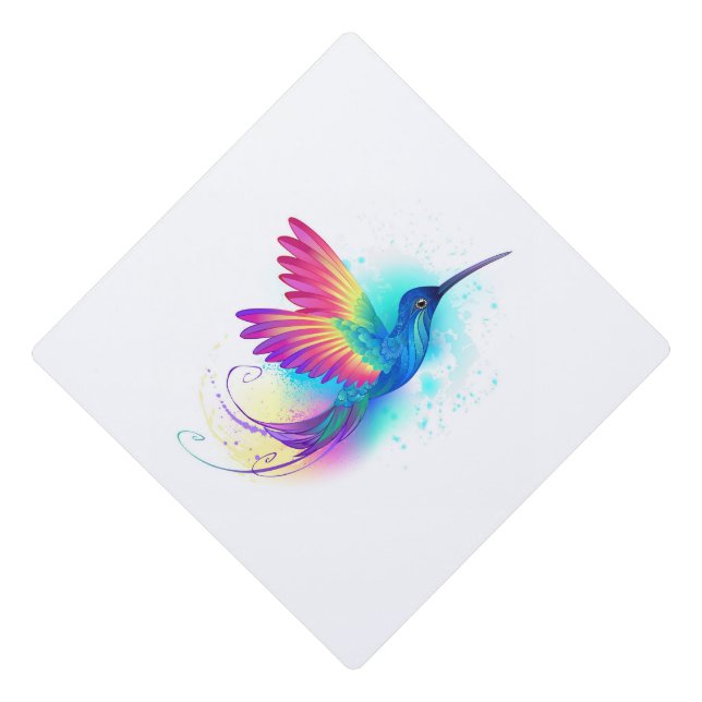 Exotic Rainbow Hummingbird Graduation Cap Topper (Front)