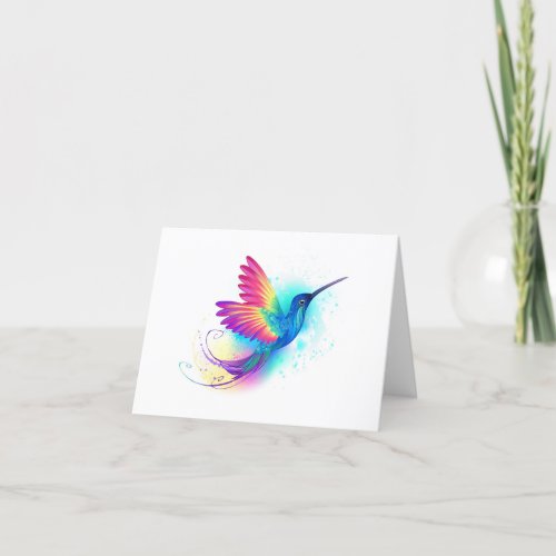 Exotic Rainbow Hummingbird Holiday Card