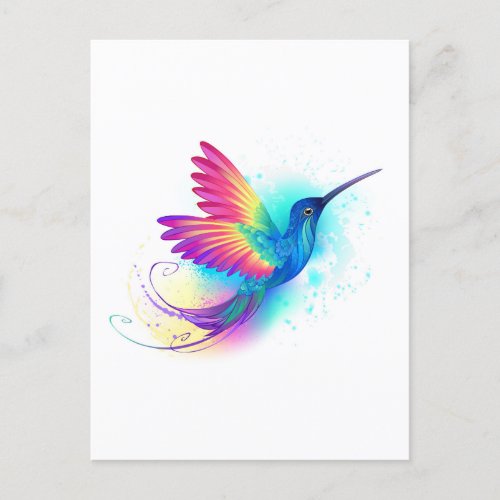 Exotic Rainbow Hummingbird Invitation Postcard