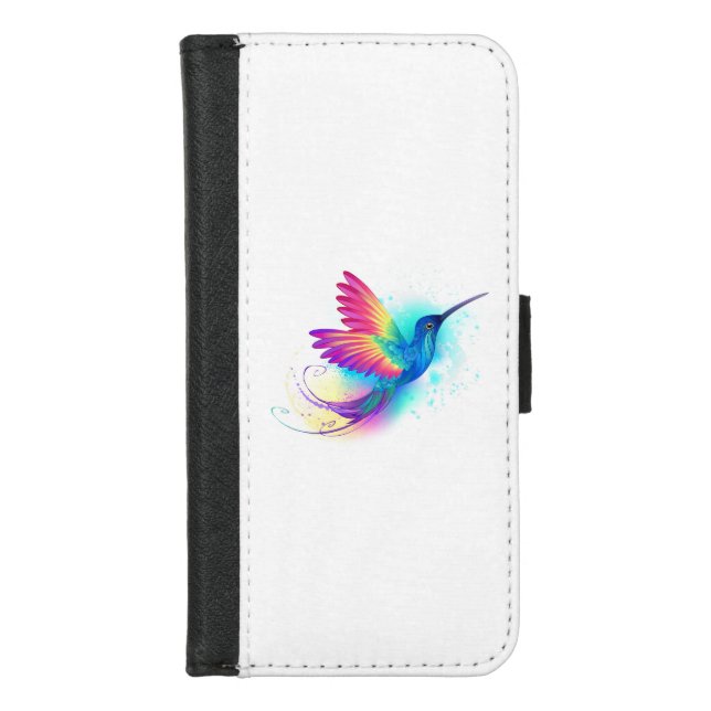 Exotic Rainbow Hummingbird iPhone Wallet Case (Front)