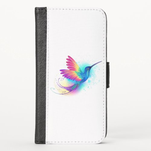 Exotic Rainbow Hummingbird iPhone XS Wallet Case