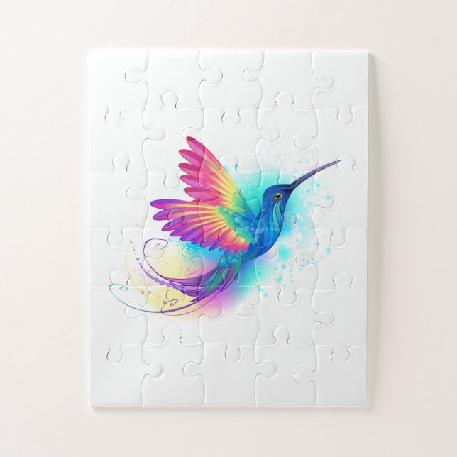 Exotic Rainbow Hummingbird Jigsaw Puzzle (Vertical)