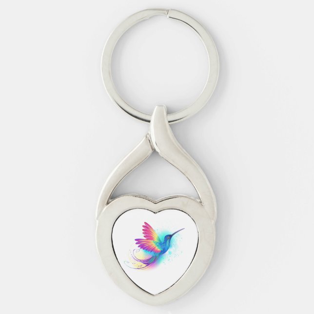 Exotic Rainbow Hummingbird Keychain (Front)