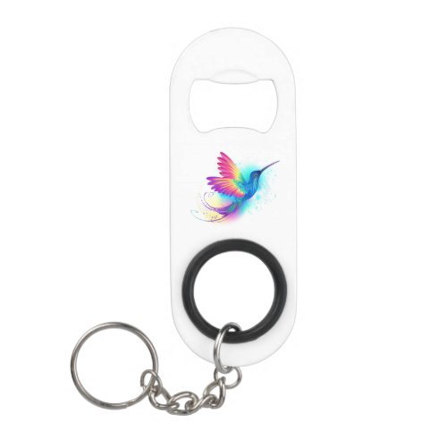 Exotic Rainbow Hummingbird Keychain Bottle Opener