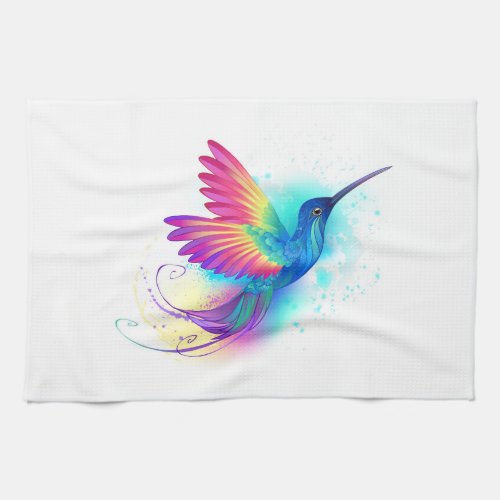Exotic Rainbow Hummingbird Kitchen Towel