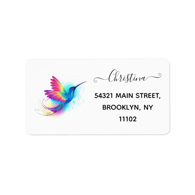 Exotic Rainbow Hummingbird Label (Front)