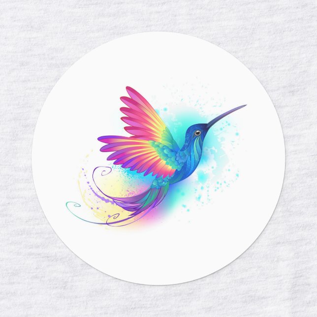 Exotic Rainbow Hummingbird Labels (Design 1)