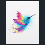 Exotic Rainbow Hummingbird Letterhead<br><div class="desc">Bright,  iridescent,  exotic flying hummingbird on  white background,  painted over with multicolor,  watercolor paint. Rainbow hummingbird.</div>