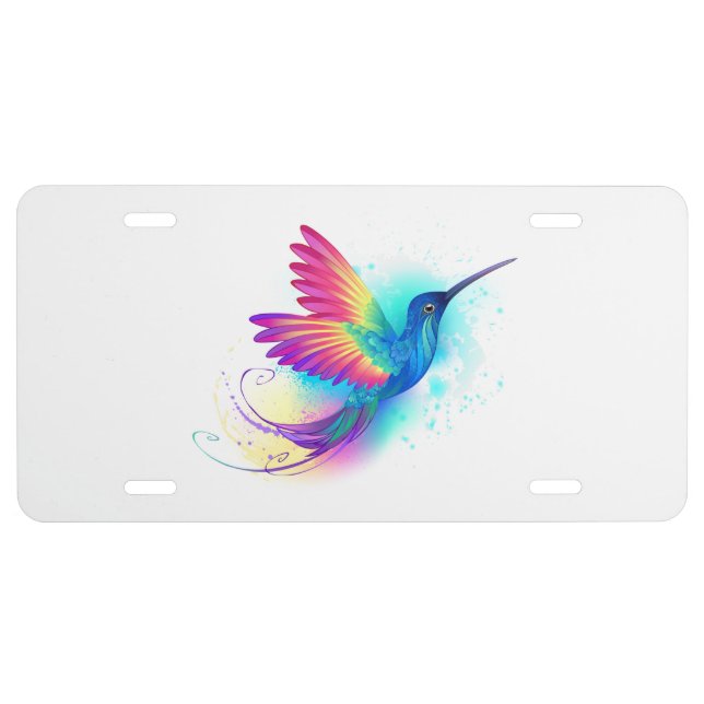 Exotic Rainbow Hummingbird License Plate (Front)