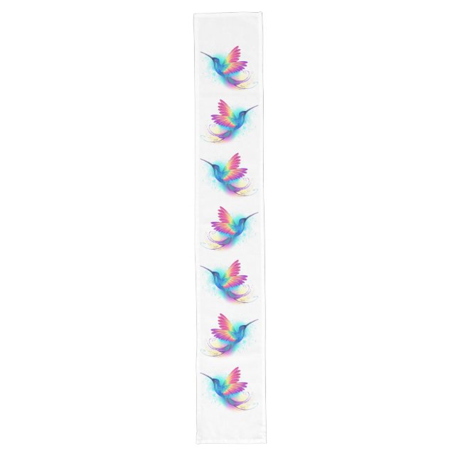 Exotic Rainbow Hummingbird Long Table Runner (Front)