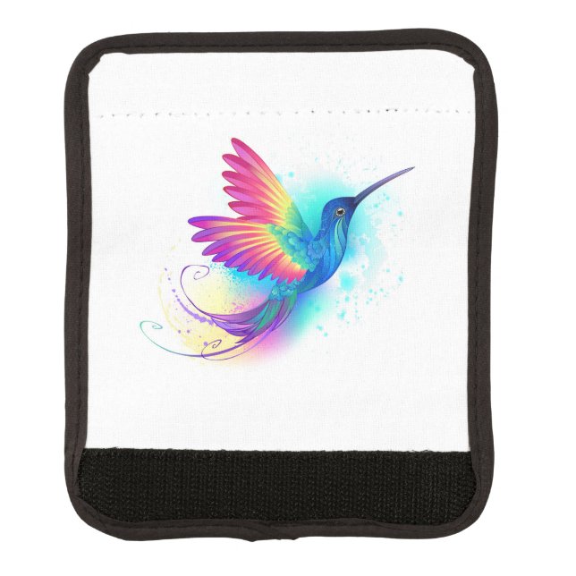 Exotic Rainbow Hummingbird Luggage Handle Wrap (Front)