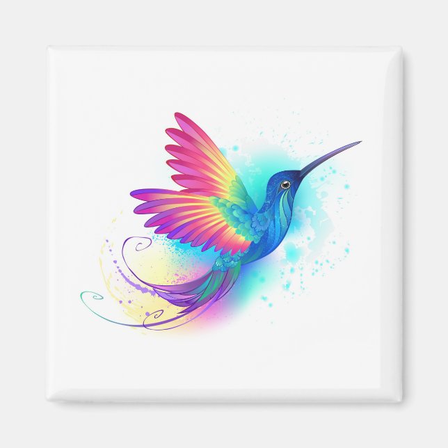 Exotic Rainbow Hummingbird Magnet (Front)