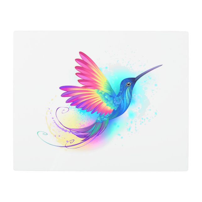 Exotic Rainbow Hummingbird Metal Print (Front)