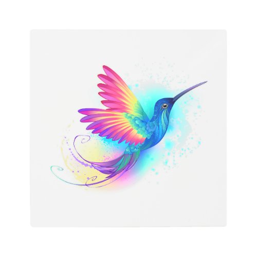 Exotic Rainbow Hummingbird Metal Print