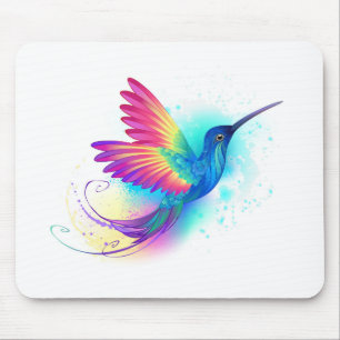 Exotic Rainbow Hummingbird Mouse Pad