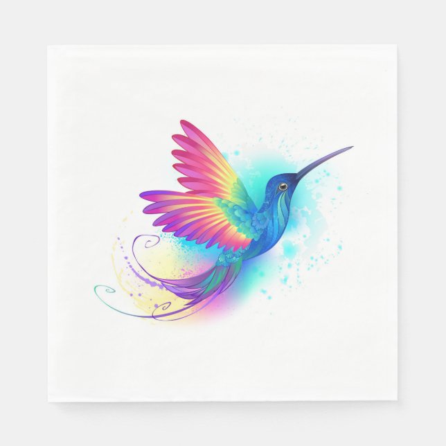 Exotic Rainbow Hummingbird Napkins (Front)