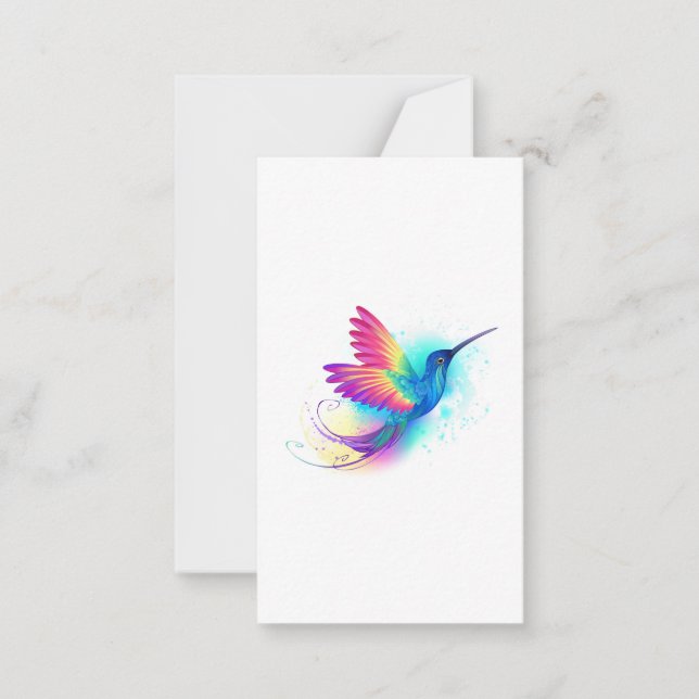 Exotic Rainbow Hummingbird Note Card (Front)