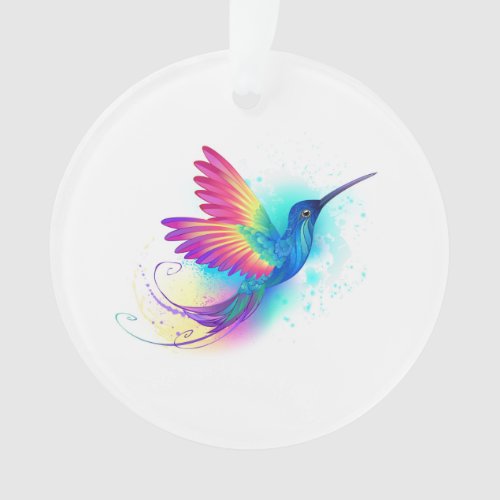 Exotic Rainbow Hummingbird Ornament