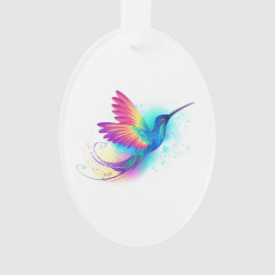 Exotic Rainbow Hummingbird Ornament