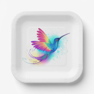 Exotic Rainbow Hummingbird Paper Plates