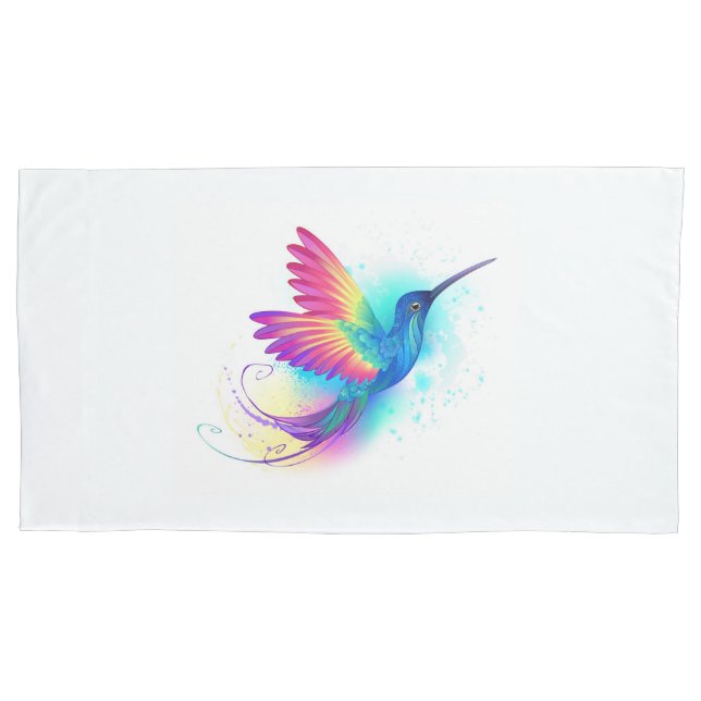 Exotic Rainbow Hummingbird Pillow Case (Front)