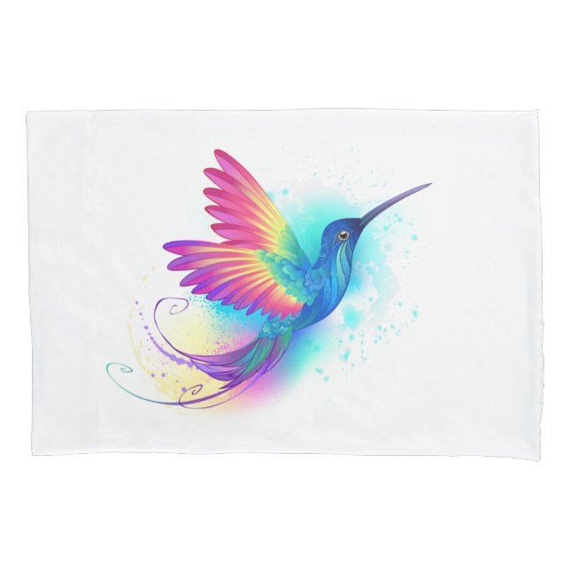 Exotic Rainbow Hummingbird Pillow Case (Front)