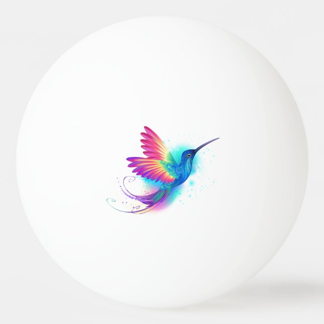 Exotic Rainbow Hummingbird Ping Pong Ball (Front)