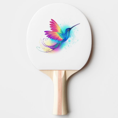 Exotic Rainbow Hummingbird Ping Pong Paddle