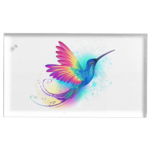 Exotic Rainbow Hummingbird Place Card Holder