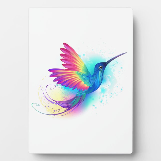 Exotic Rainbow Hummingbird Plaque (Front)