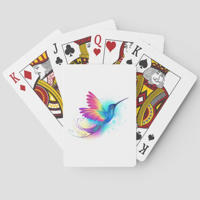 Exotic Rainbow Hummingbird Poker Cards (Back)