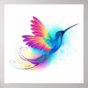 Exotic Rainbow Hummingbird Poster