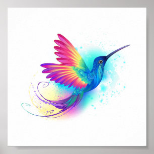 Exotic Rainbow Hummingbird Poster