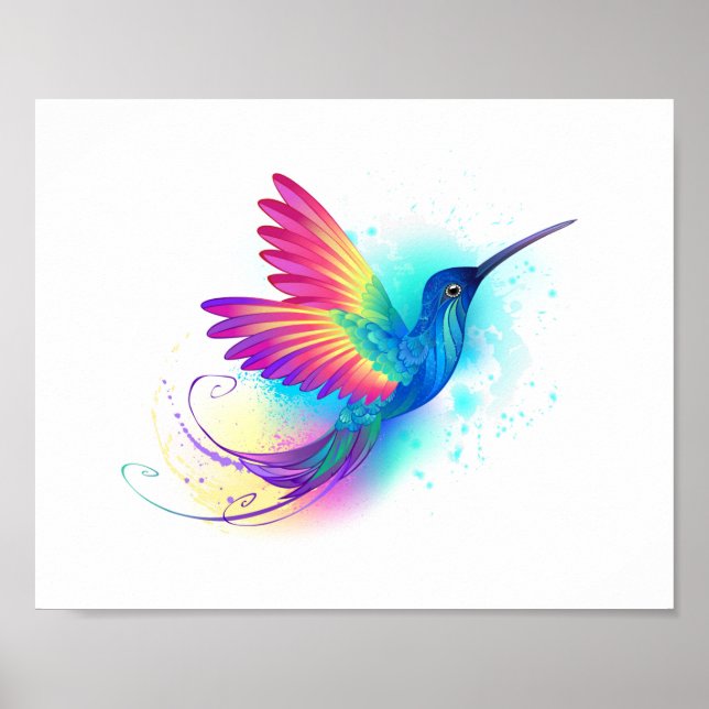 Exotic Rainbow Hummingbird Poster (Front)