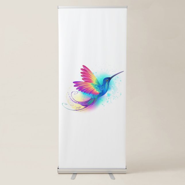 Exotic Rainbow Hummingbird Retractable Banner (Front)