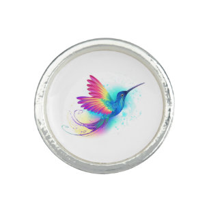 Exotic Rainbow Hummingbird Ring